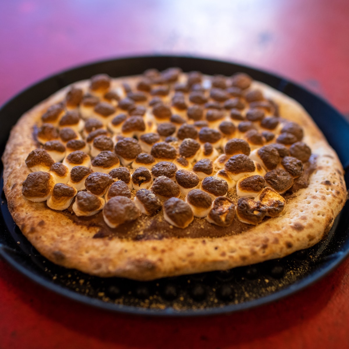 Dessert Pizza in Knoxville with Marshmallow, Chocolate, and Crushed Graham Crackers