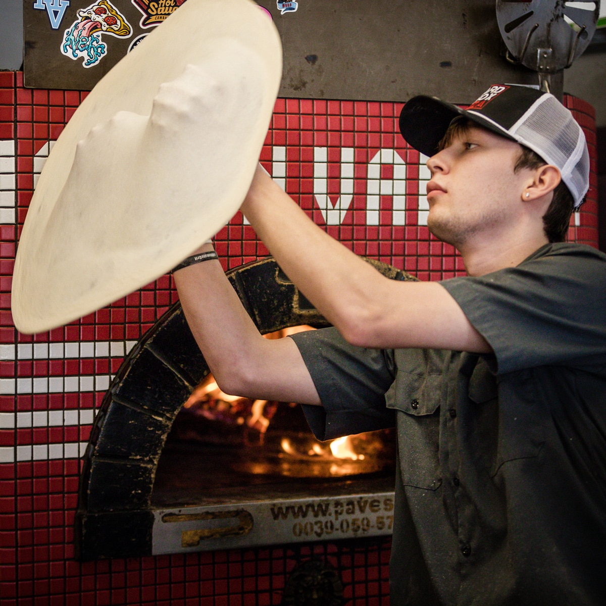 Making your Crust for the S'mores Pizza at Hard Knox Pizza