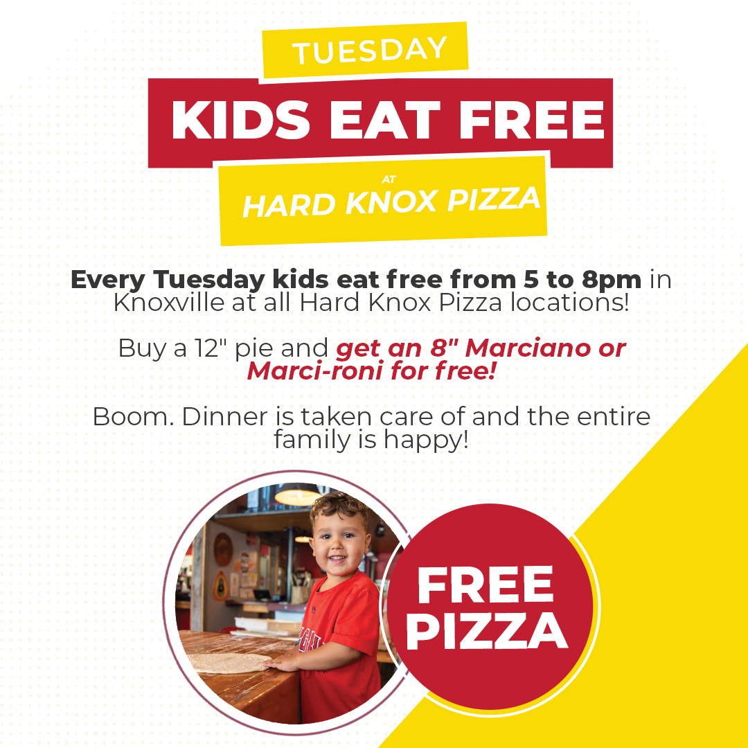 Best Pizza Deals in Knoxville Kids Eat Free at Hard Knox Pizza